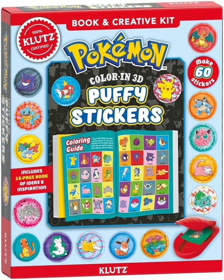 Pokemon Color-In 3D Puffy Sticker Craft Kit by Klutz