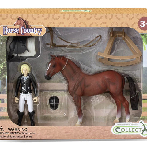 Breyer #84244 CollectA Tournament Rider and Horse Set - Brand New!