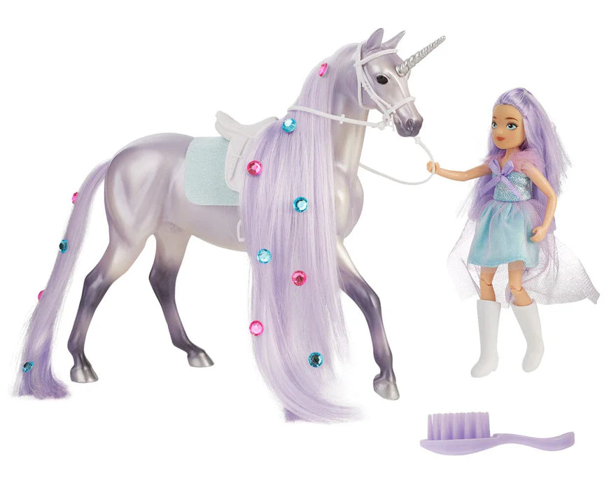 Breyer Freedom Series #10653 Twila & Moonstone - Magical Unicorn & Rider - Brand New!