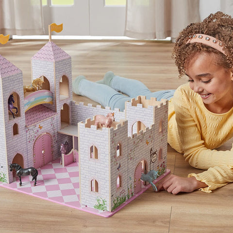 Breyer Stablemates #10665 Unicorn Magic Deluxe Wood Castle Playset - Brand New!