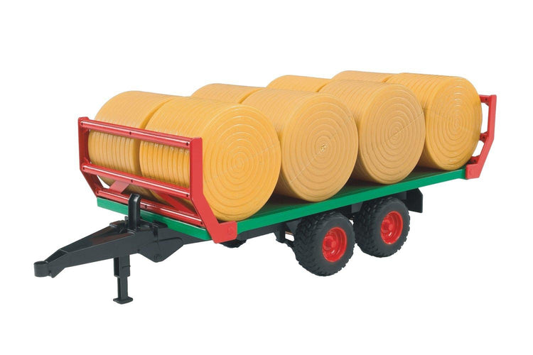 Bruder #02220 Bale Transport Trailer with 8 Round Bales! #2220