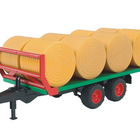 Bruder #02220 Bale Transport Trailer with 8 Round Bales! #2220