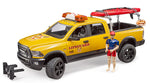 BRUDER #02506 Ram 2500 Power Wagon w/ Life Guard & Paddle Board Figure NEW!