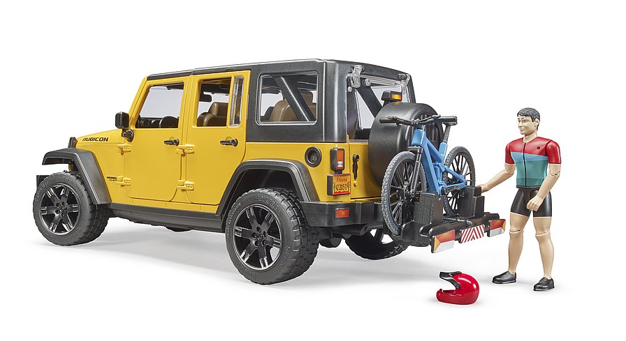 BRUDER #02543 Jeep Rubicon w Mountain Bike and Figure- New Factory Sealed!