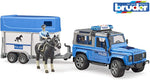 BRUDER #02588 Land Rover Police w/ Horse trailer & Police Man NEW!