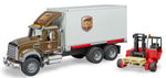 Bruder #02828 MACK Granite UPS Logistics Truck with Forklift - New Factory Sealed #2828