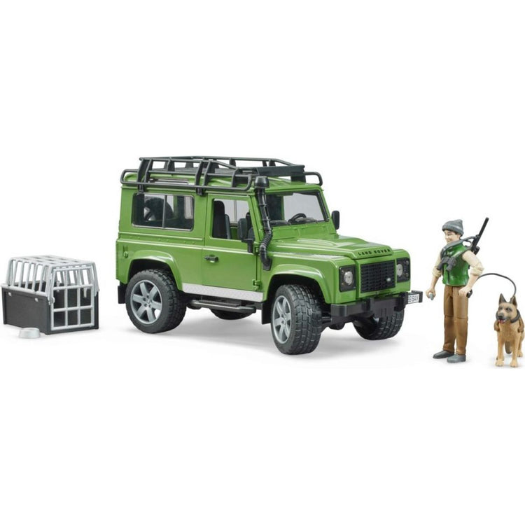 Bruder #02587 Land Rover Defender w Forester and Dog- new Factory Sealed!