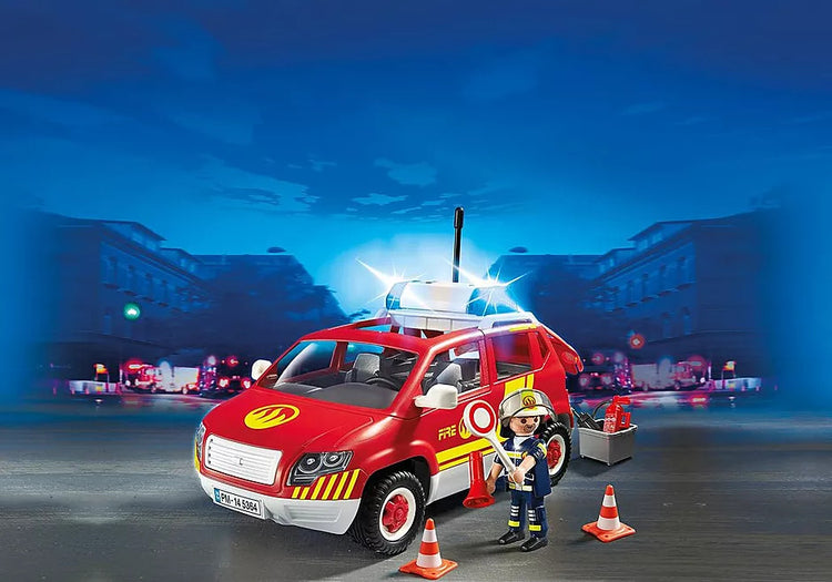 PLAYMOBIL #5364 Fire Chief's Car w/ Lights NEW!