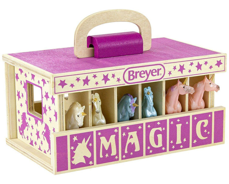 BREYER Horses #59218 Stablemates Unicorn Magic Wooden Carry Case NEW!