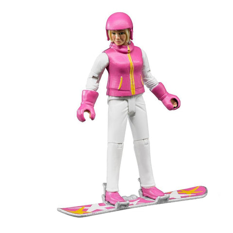 Bruder #60420 Snowboarder Woman with Accessories - New Factory Sealed