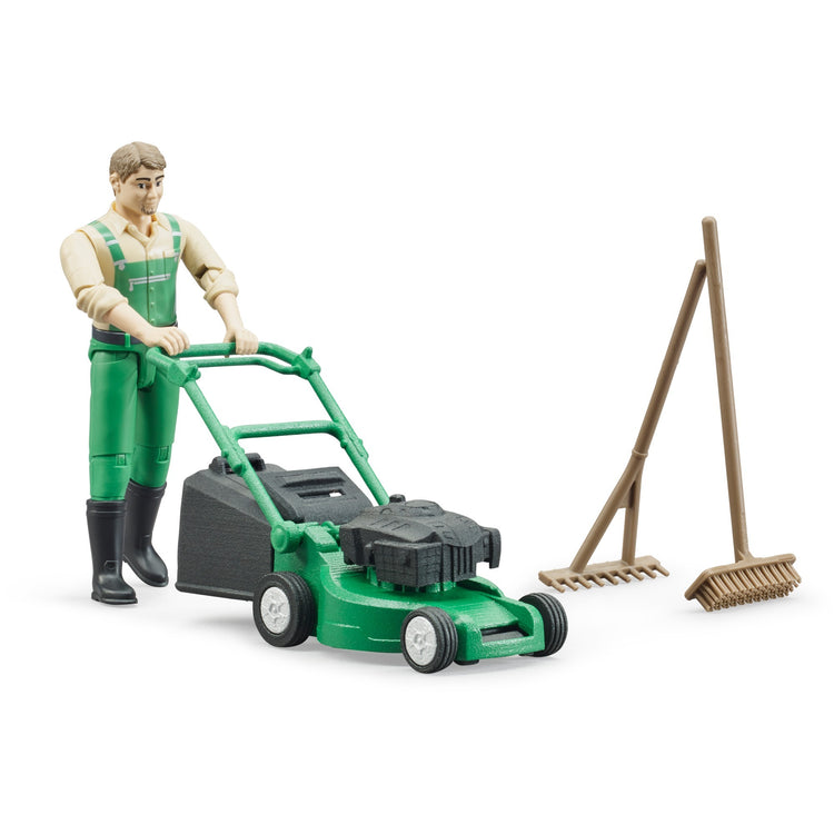 BRUDER #62103 bworld Gardener w/ Mower & Accessories NEW!