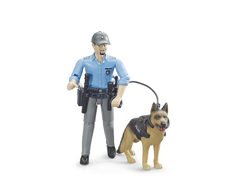 Bruder #62150 bworld Policeman with Dog- New Factory Sealed!