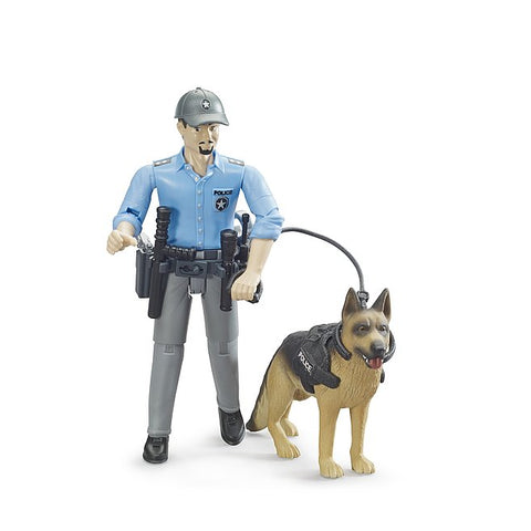 Bruder #62150 bworld Policeman with Dog- New Factory Sealed!