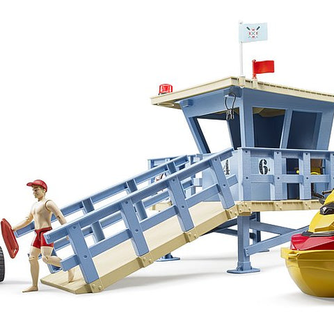 Bruder #62780 bworld Life Guard Station, Quad + Personal Life Craft