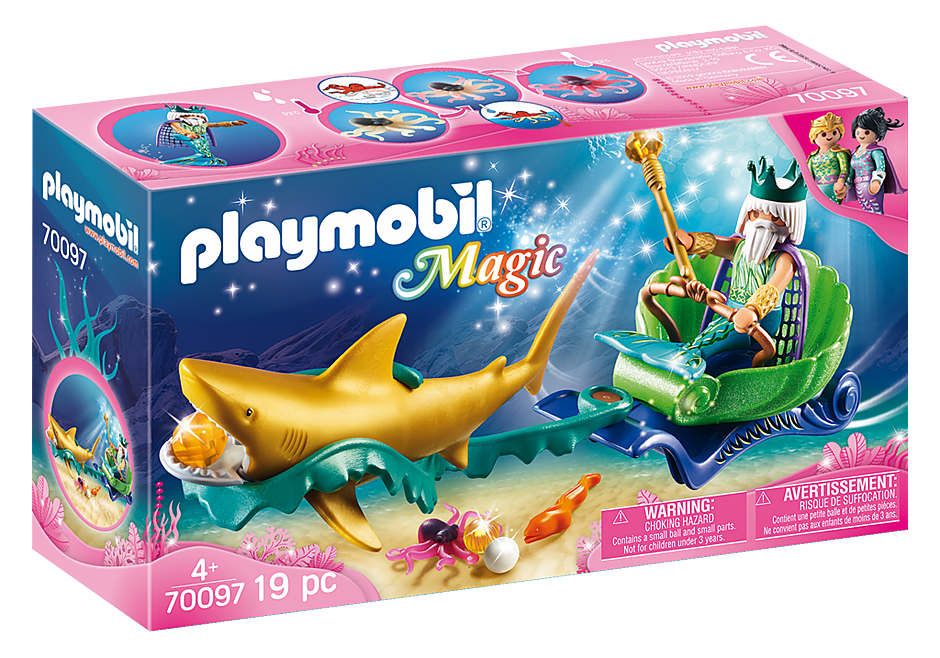 Playmobil #70097 King of the Sea with Shark Carriage - New Factory Sealed