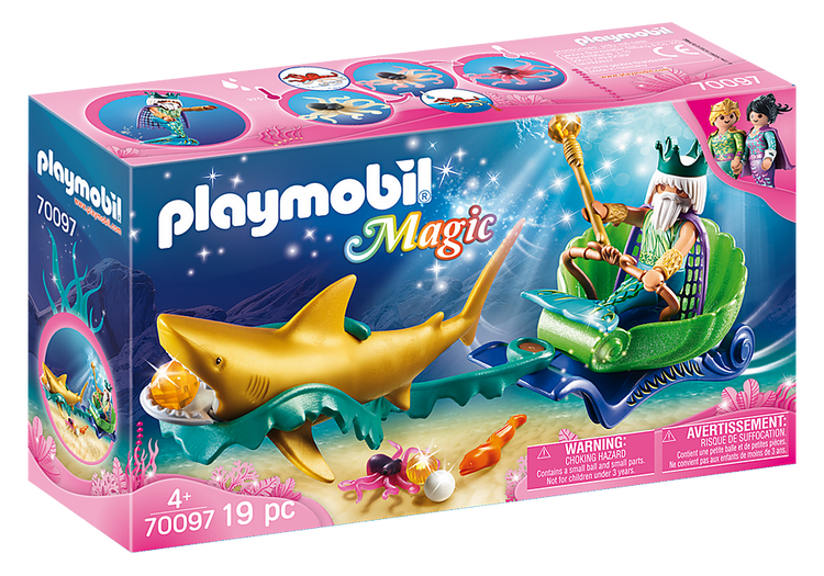 Playmobil #70097 King of the Sea with Shark Carriage - New Factory Sealed