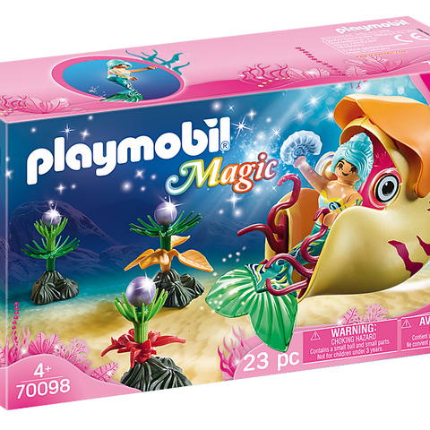 Playmobil #70098 Mermaid with Sea Snail Gondola - New Factory Sealed