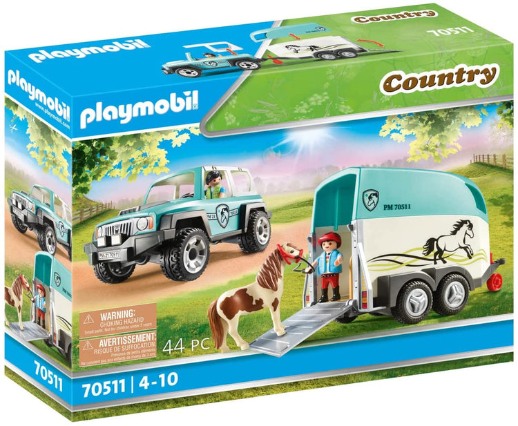 PLAYMOBIL #70511 Car with Pony Trailer NEW!