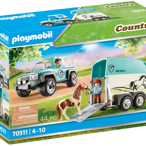 PLAYMOBIL #70511 Car with Pony Trailer NEW!