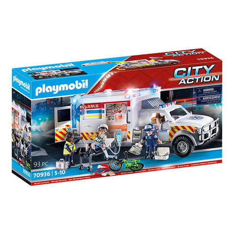 PLAYMOBIL #70936 Rescue Ambulance with Lights & Siren NEW!