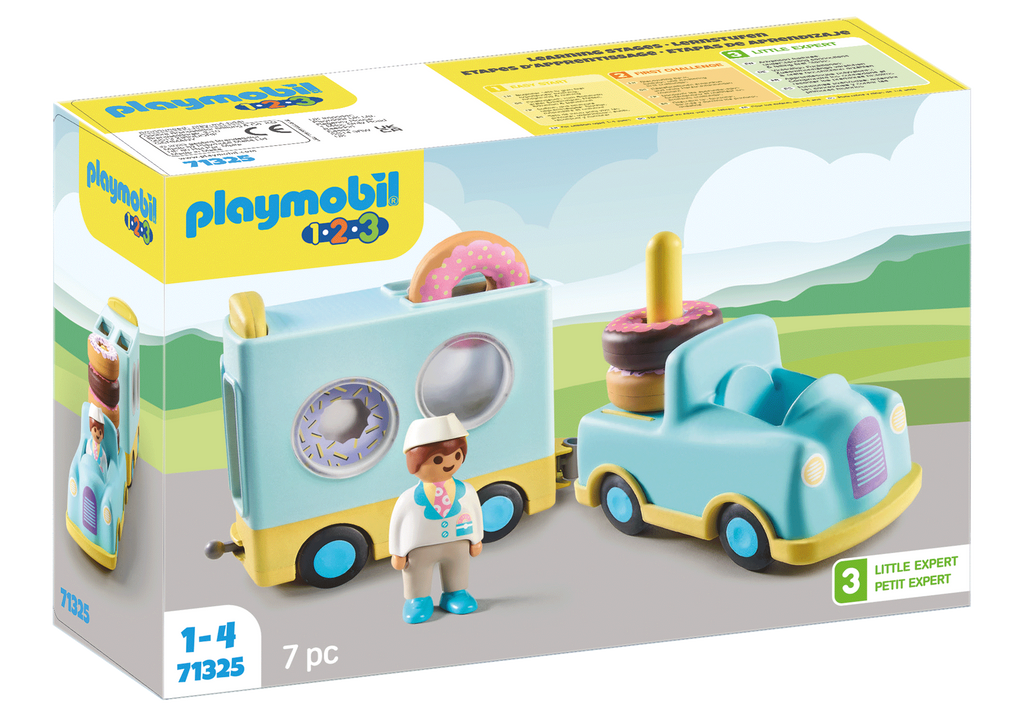 PLAYMOBIL #71325 1.2.3: Doughnut Truck with Stacking and Sorting NEW!