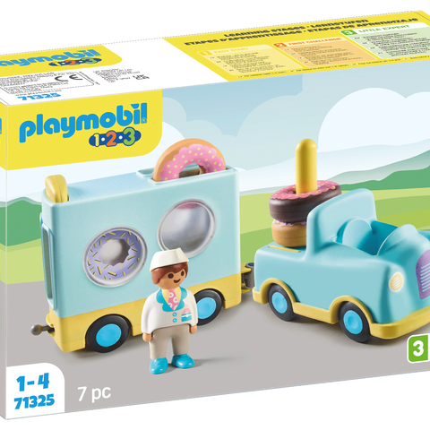 PLAYMOBIL #71325 1.2.3: Doughnut Truck with Stacking and Sorting NEW!