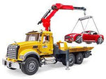 Bruder #02829 MACK Granite Tow Truck w Roadster NEW!