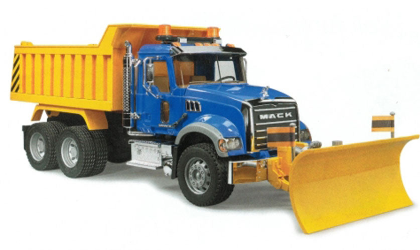 Bruder #02825 MACK Granite Dump Truck with Snow Plow Blade - New Factory Sealed #2825