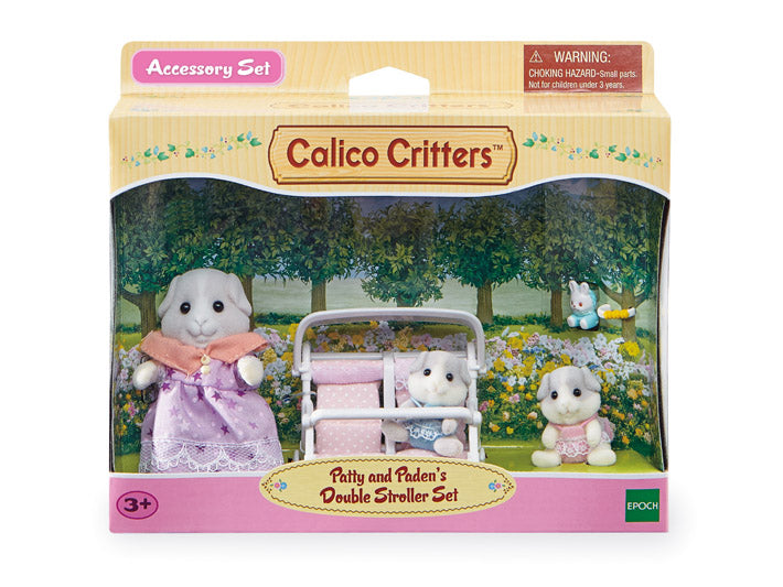 CALICO CRITTERS #CC2625 Patty and Paden's Double Stroller Play Set - New Factory Sealed