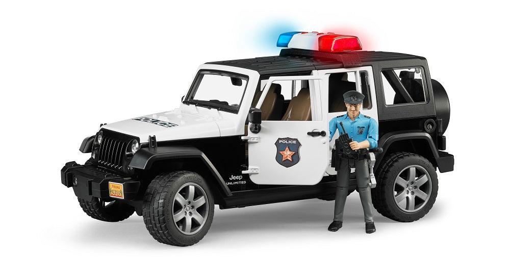 Bruder #02526 Jeep Wrangler Unlimited Rubicon with Light skinned Policeman - New Factory Sealed #2526