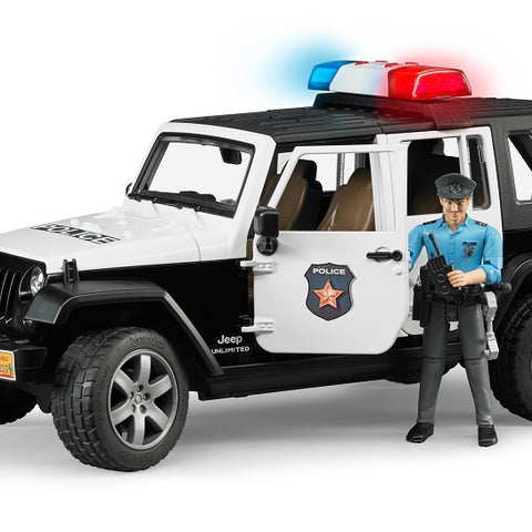 Bruder #02526 Jeep Wrangler Unlimited Rubicon with Light skinned Policeman - New Factory Sealed #2526